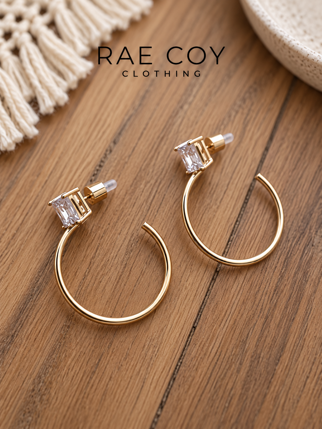 Water resistant Rhinestone Hoops 1.5” - Final Sale