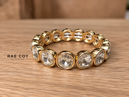 Gold Rhinestone Stretch Bracelet - Final Sale