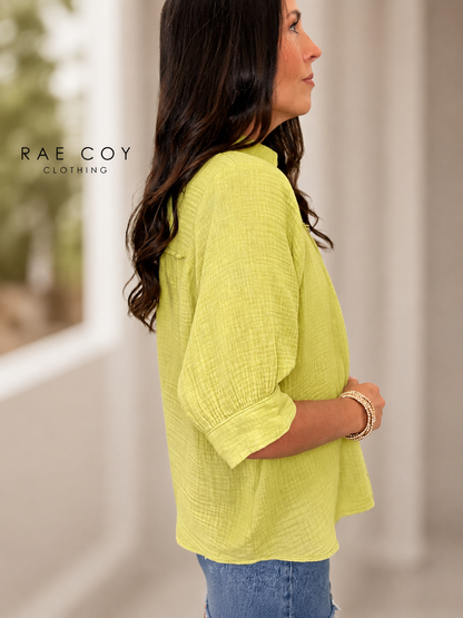 Sunny Days Cotton Button-Up
