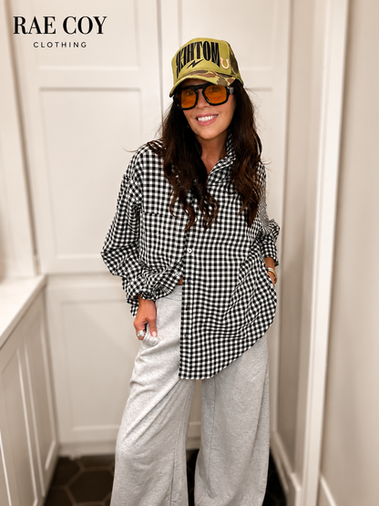 Everyday French Terry Wide Leg Pants - Gray