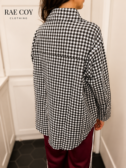 Black and White Gingham Button Down