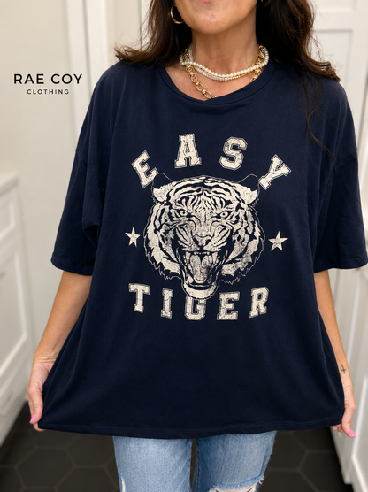 Easy Tiger Oversize Tee - Navy