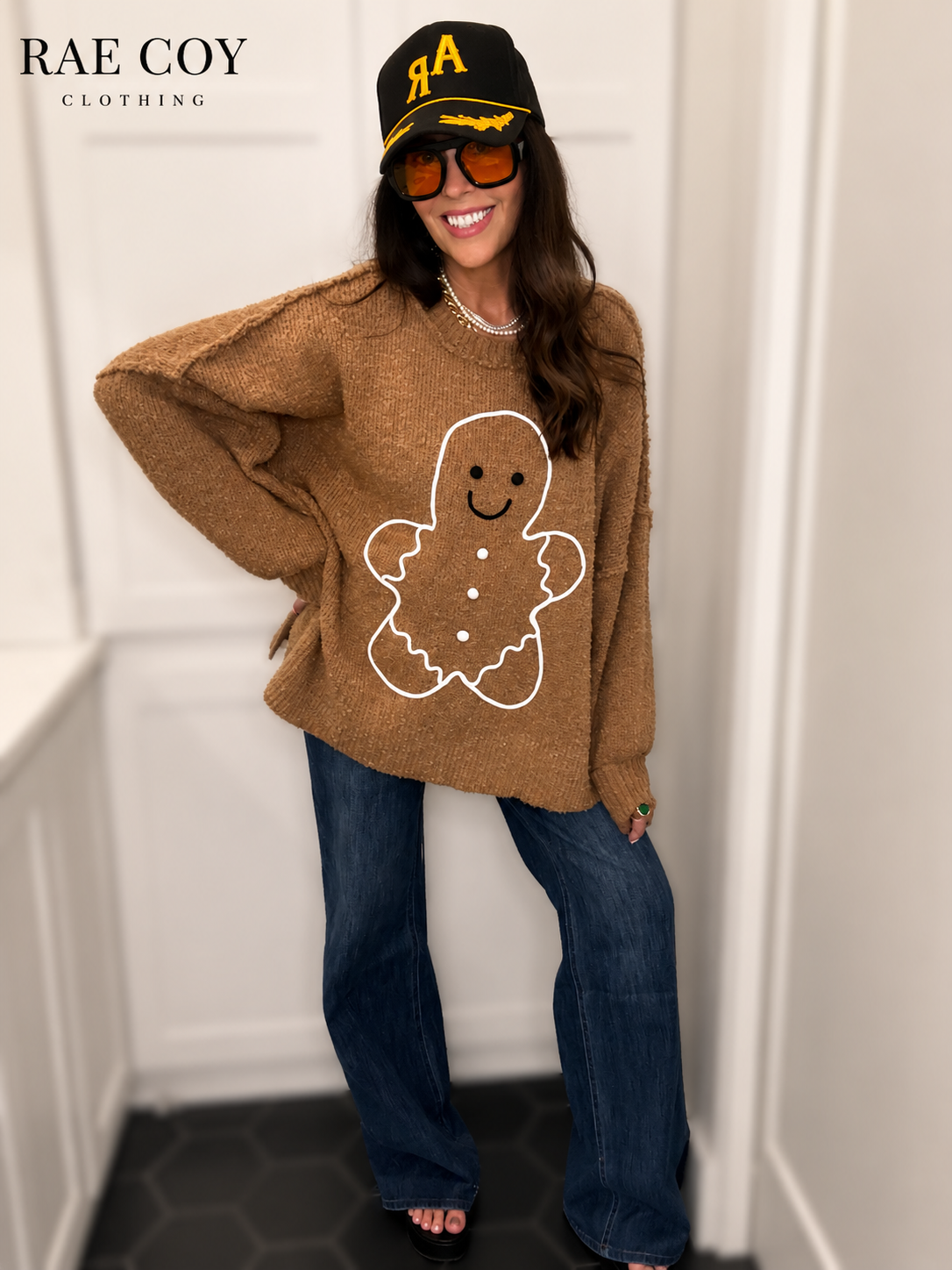 Oversized Gingerbread Man Sweater - Seasonal Items- Final Sale