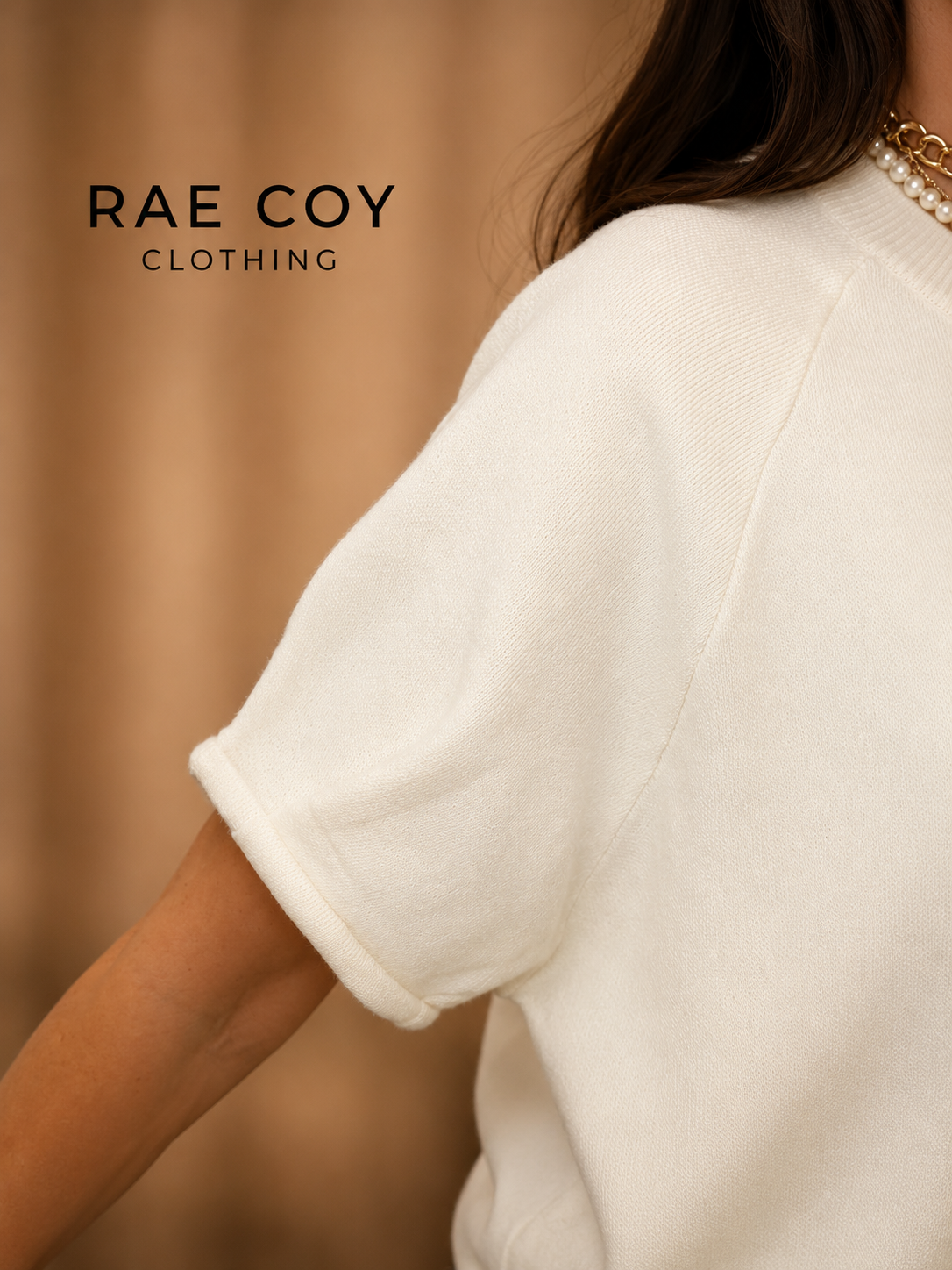 Classic Cream Short Sleeve Sweater