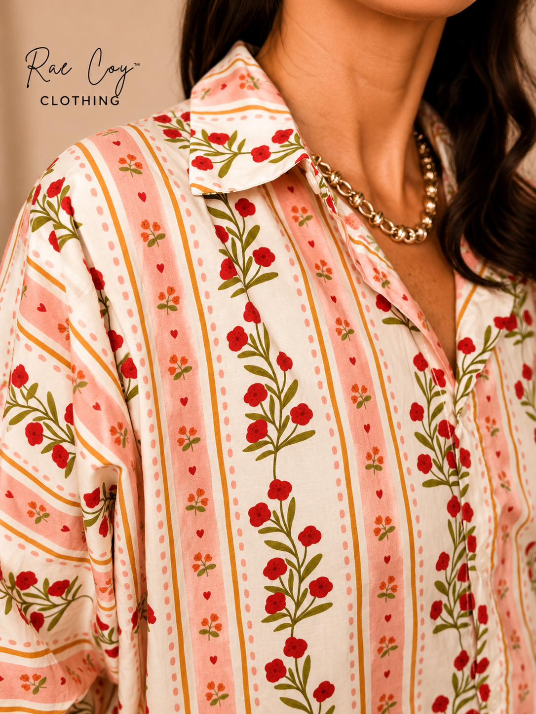 Sweet Bloom Cotton Button Down