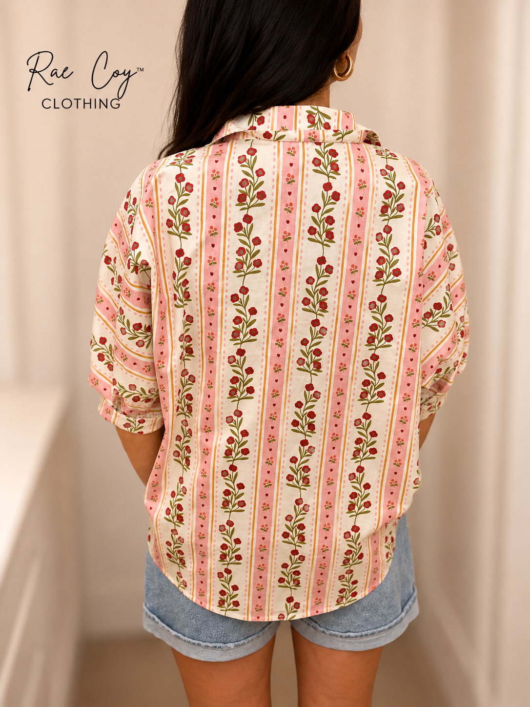 Sweet Bloom Cotton Button Down