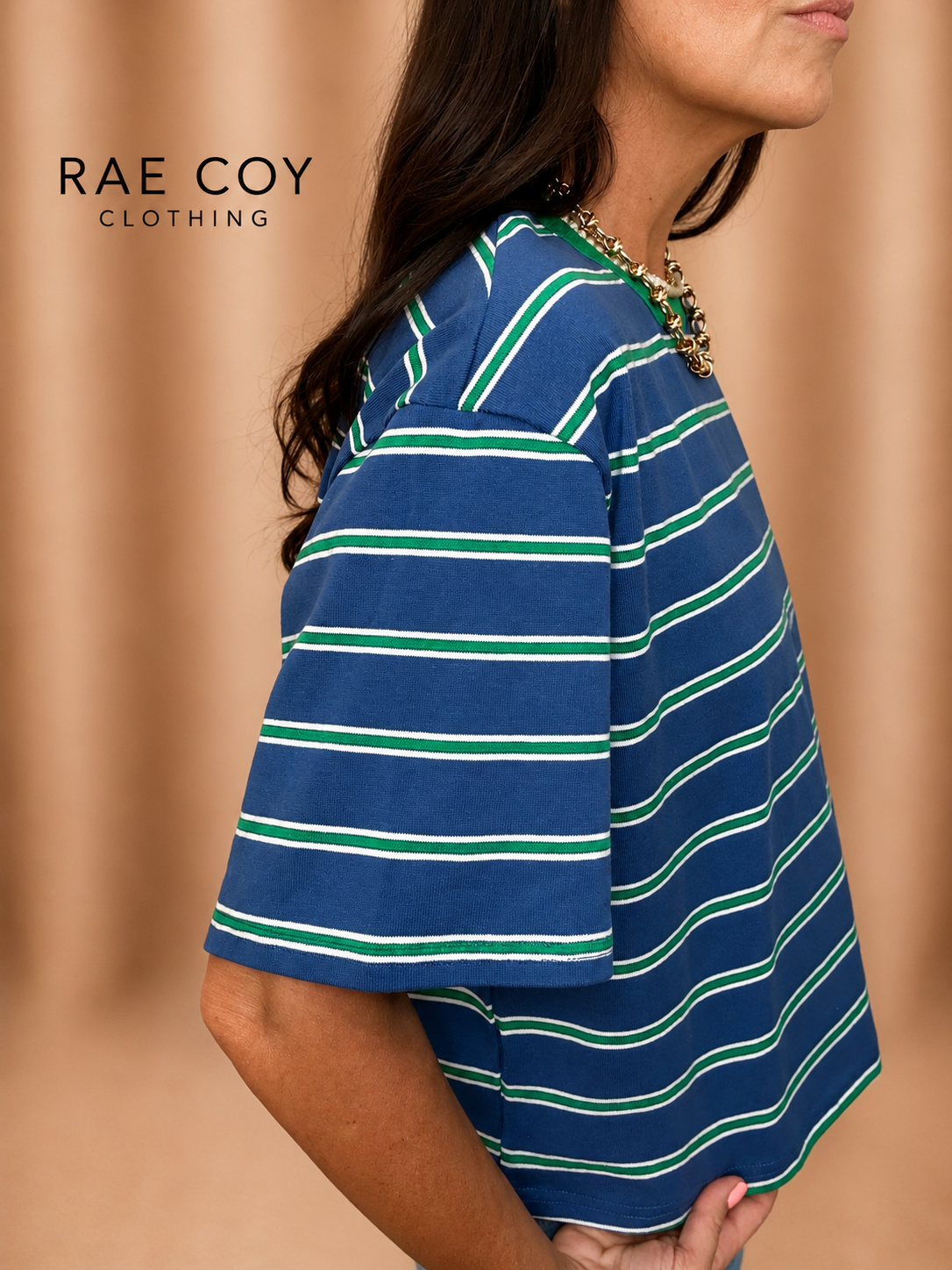 90s Blue Stripe Top