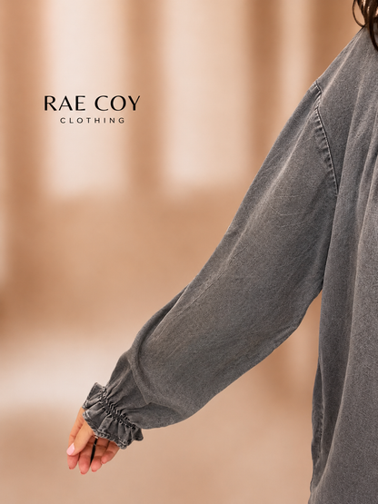 Charcoal Mineral Washed Tencel Button Down