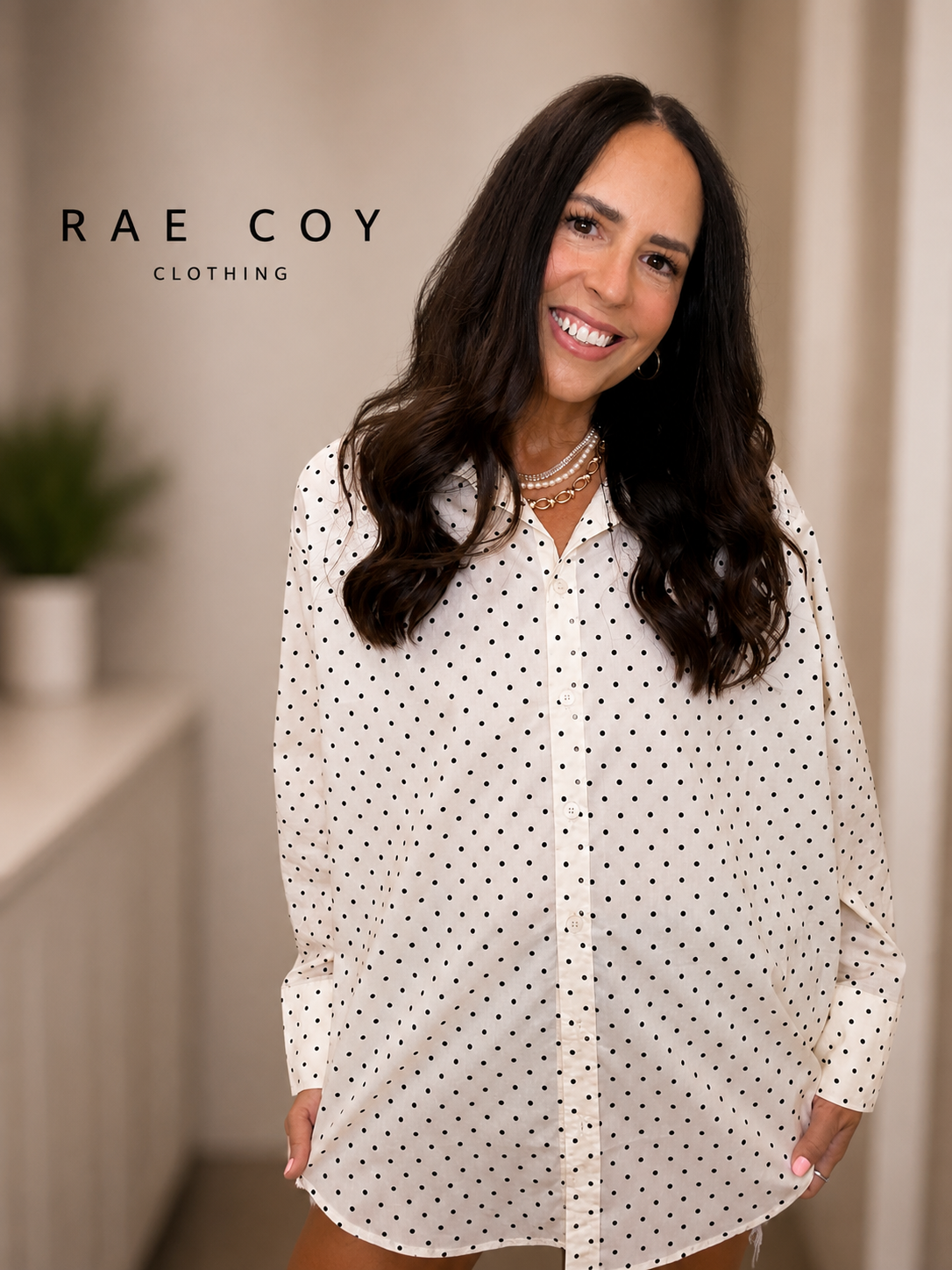 Polka Dot Button Down