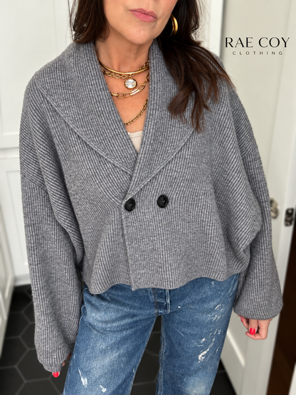 Grey Shawl Cardigan