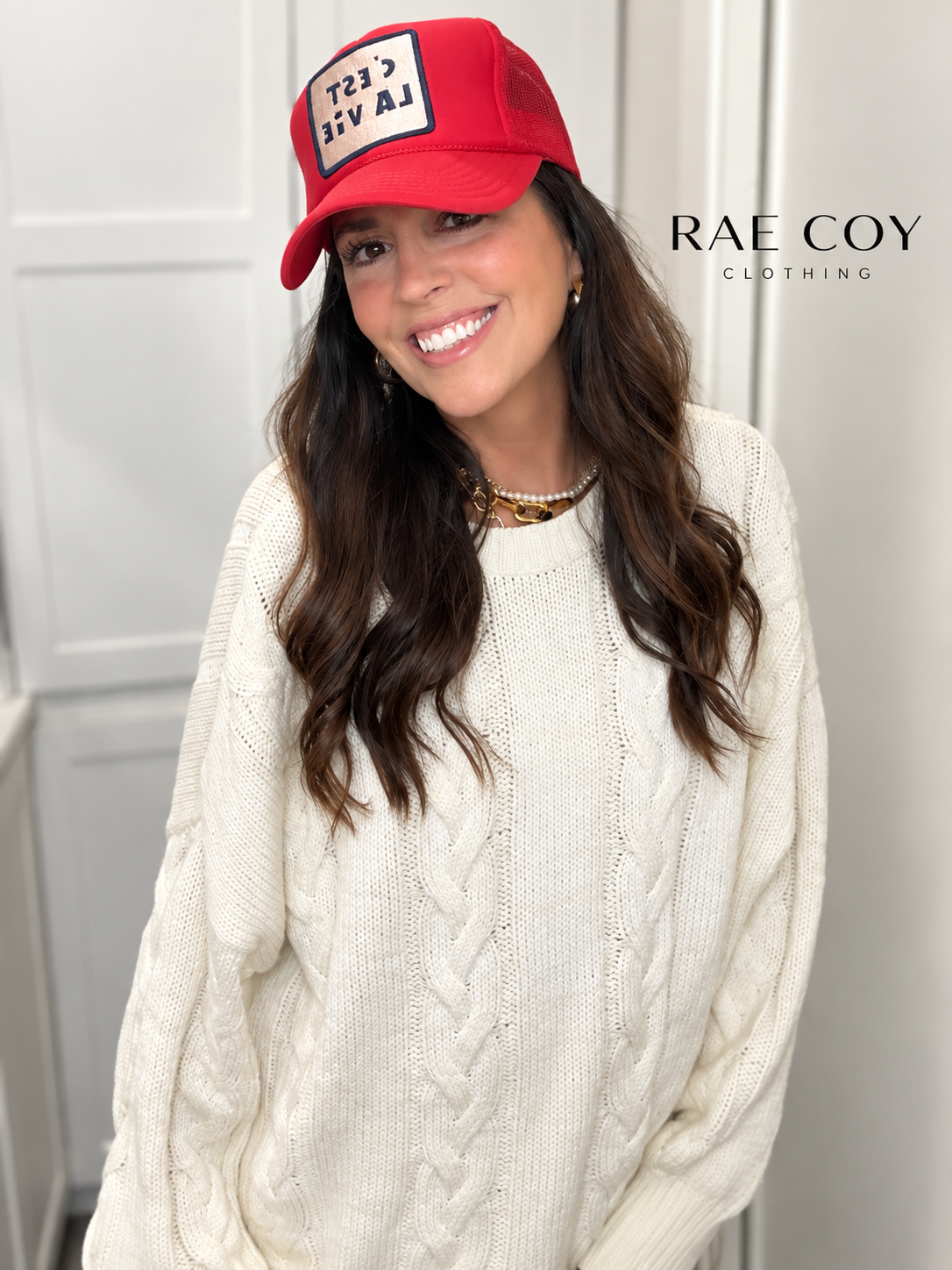 Cream - Oversized Cableknit Sweater