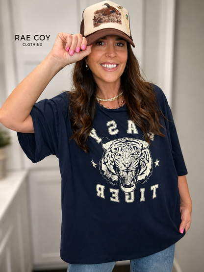 Easy Tiger Oversize Tee - Navy