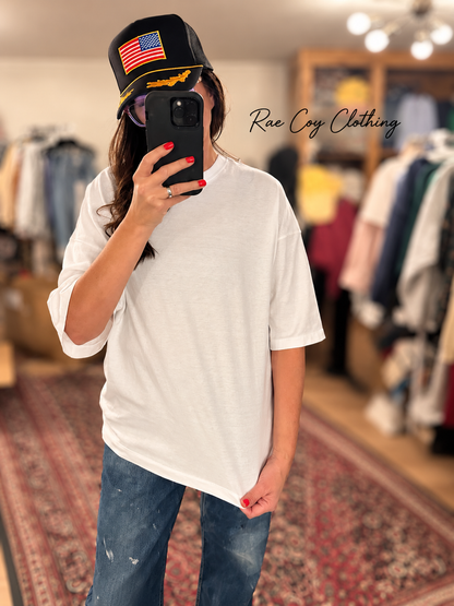 Plain White Boxy Tee