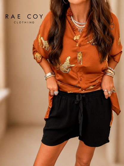 Black Linen Blend Shorts