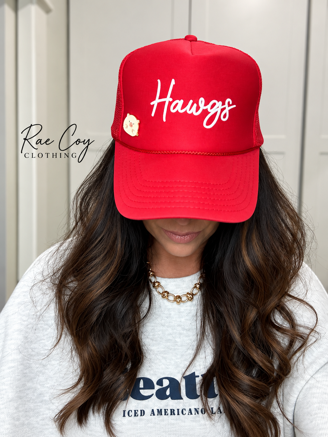 Hawgs Trucker Hat Pink Pig Pin Included - Final Sale