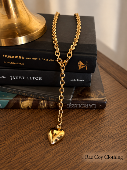 Heart Y Convertible 18K Gold Plated Stainless Steel Necklace Water Resistant Final Sale