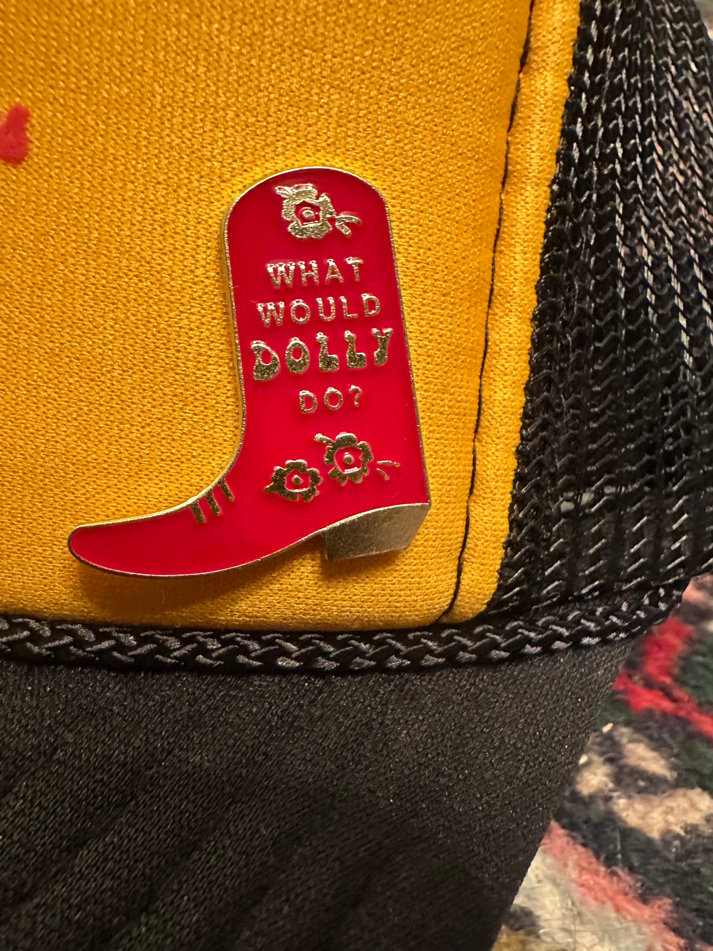 Lady Lawless Trucker Hat with What Would Dolly Do Pin