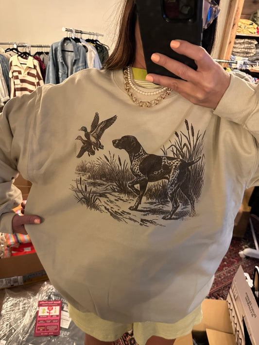 Cream Duck and Dog Sweatshirt