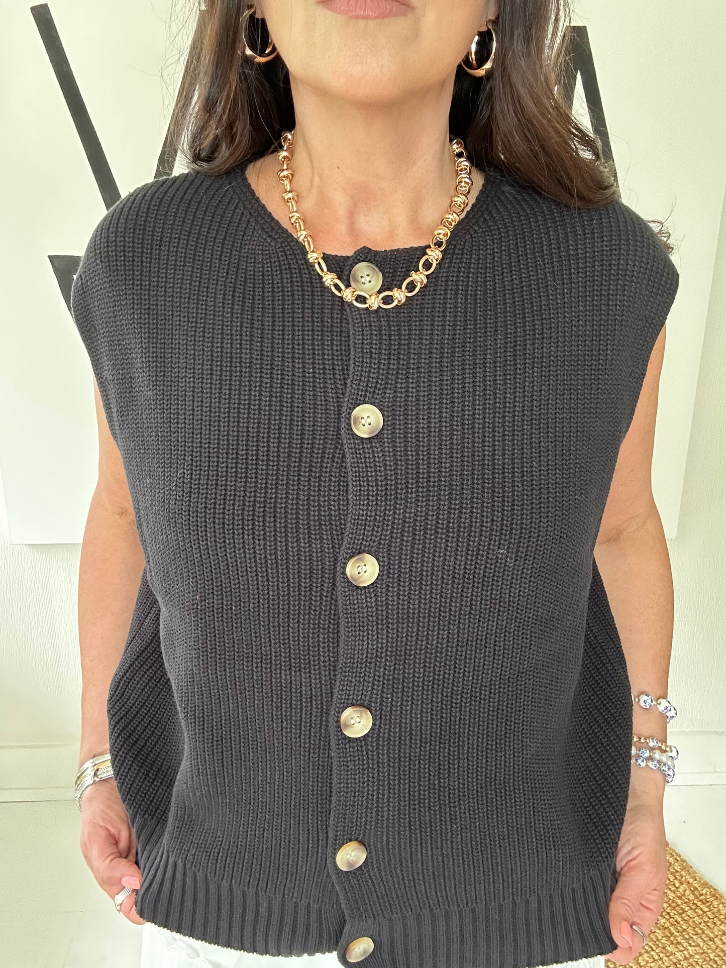 Black Sweater Vest final sale