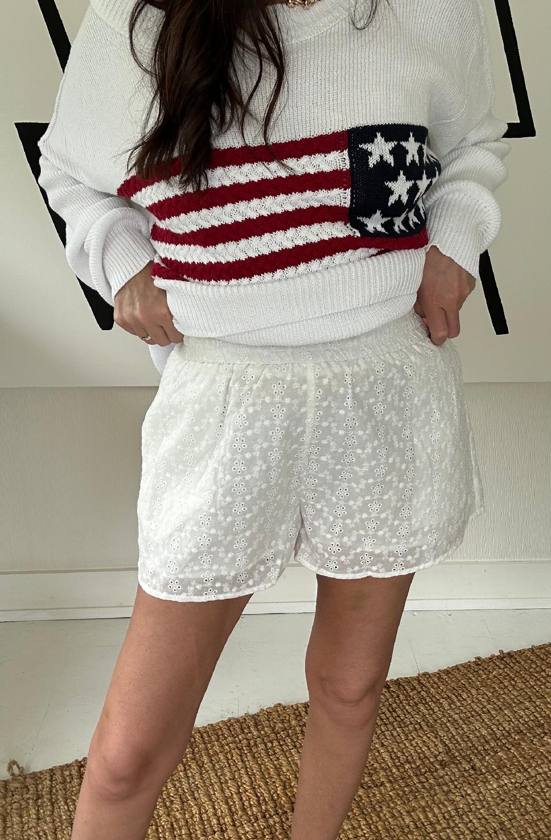 White Eyelet Shorts