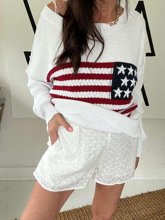 White Eyelet Shorts