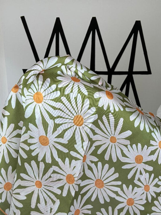 Flower Silky Feel Bandana Scarf