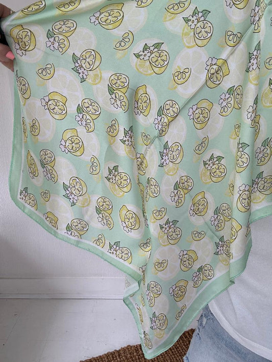 Lemon Silky Feel Bandana Scarf