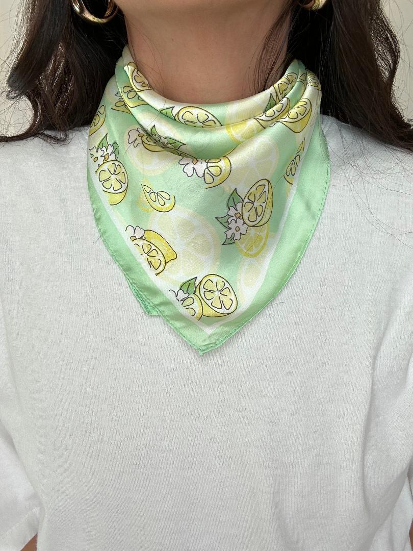 Lemon Silky Feel Bandana Scarf