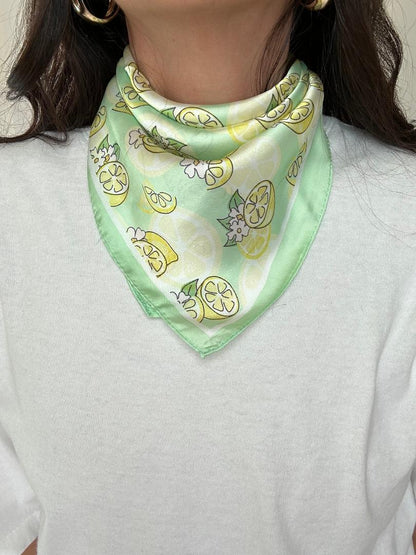Lemon Silky Feel Bandana Scarf
