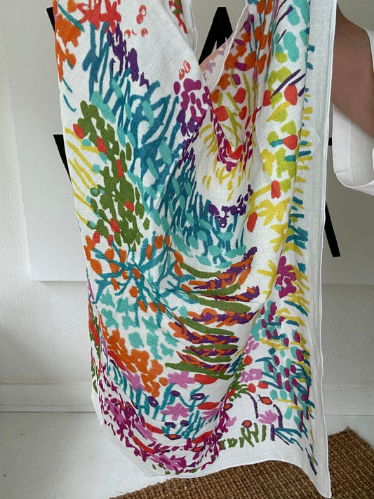 Cotton Floral Print Bandana Scarf