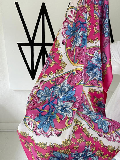Vibrant Pink Silky Feel Bandana Scarf