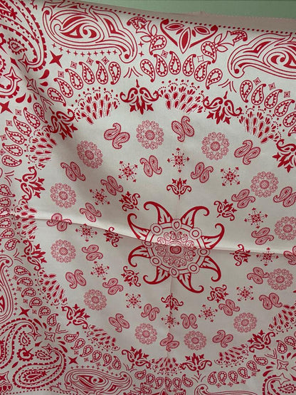 Paisley Pink Silky Feel Bandana Scarf